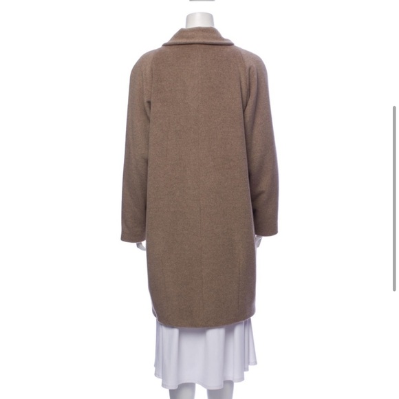 Gerard Darel Virgin Wool Cocoon Minimalistic Tan Coat size 10 - Picture 4 of 16